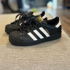 Adidas Superstar Black with White Stripes